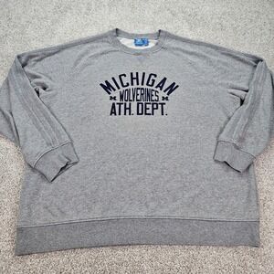 Adidas Michigan Wolverines Crewneck‎ Sweatshirt Mens 2XL Gray Athletic Dept.